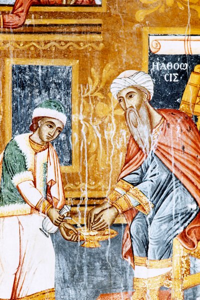 Freska v klášteře Mikro Sotiris, ostrov Symi, Řecko (foto) od J.B. and Brown J. Rowbotham