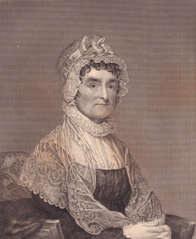 Portrét Abigail Adamsové (1744-1818), manželky amerického prezidenta Johna Adamse, rytina G Stuarta a F E Jonese od J.B. and Brown J. Rowbotham