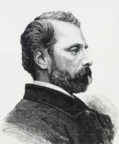 Portrét Agostina Bertaniho (1812-1886) v roce 1860, italský lékař a vlastenec, rytina od J.B. and Brown J. Rowbotham