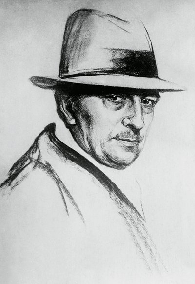 Portrét Daria Niccodemiho (1874-1934), italského dramatika a spisovatele od J.B. and Brown J. Rowbotham