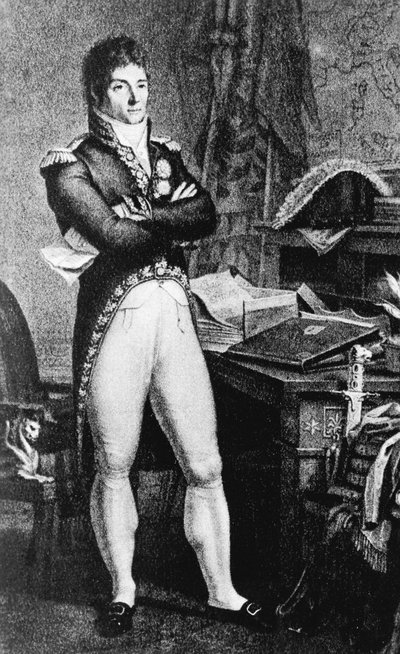 Portrét prince Louise-Alexandra Berthiera (1753-1815), francouzského generála, francouzského maršála a ministra války první francouzské říše, rytina od J.B. and Brown J. Rowbotham