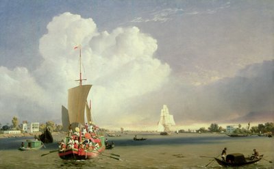 Na řece Hoogly v Garden Reach pod Kalkatou, 1852 od C.J. Martin