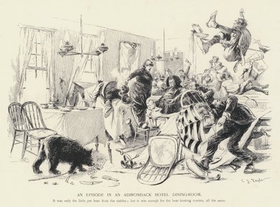 Epizoda v hotelové jídelně Adirondack (litho) od C.J. Taylor
