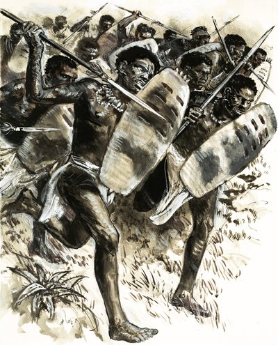 Útok habešských kmenů na pevnost v Guře v roce 1875 od C.L. Doughty