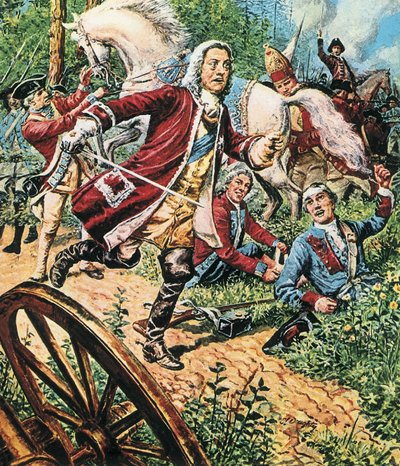 Jiří II. v bitvě u Dettingenu od C.L. Doughty