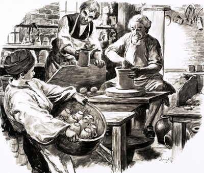Josiah Wedgwood se vyučil v rodinném hrnčířství (kvaš na papíře) od C.L. Doughty
