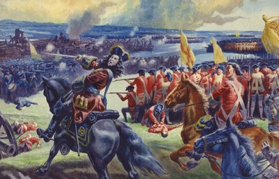 Král Jiří II. v bitvě u Dettingenu () (kvaš na papíře) od C.L. Doughty