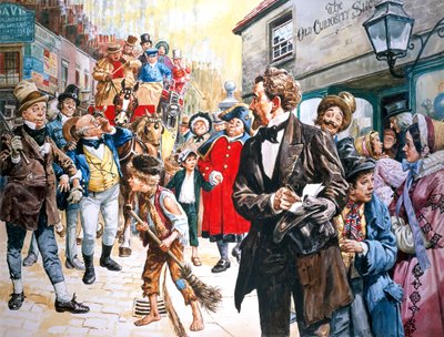 "Old Curiosity Shop", Charles Dickens, 1840-1 (kvaš na papíře) od C.L. Doughty