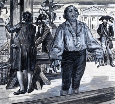 Den, kdy zemřela francouzská monarchie, z knihy "Příběh Francie" (kvaš na papíře) od C.L. Doughty