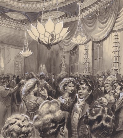 Princ Regent v Brightonském pavilonu (kvaš na papíře) od C.L. Doughty
