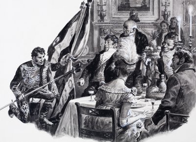 Smutná a politováníhodná vláda Jiřího IV., z knihy A Pageant of Kings (Představení o králích) od C.L. Doughty