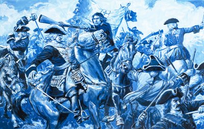 Bezbožný bůh slunce z knihy "Příběh Francie" (kvaš na papíře) od C.L. Doughty