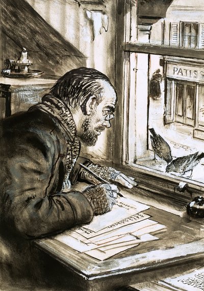Bojovník slov, Emile Zola (kvaš na papíře) od C.L. Doughty