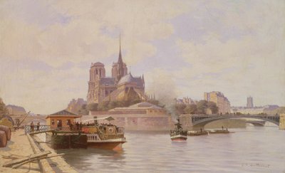Seina u Notre Dame od C.T. Guillermot