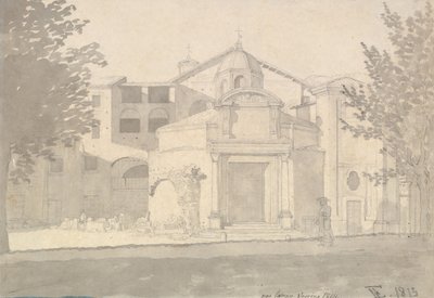 Část Via Sacra, Řím Kostel svatých Kosmy a Damiána, 1814-15. od Christoffer Wilhelm Eckersberg