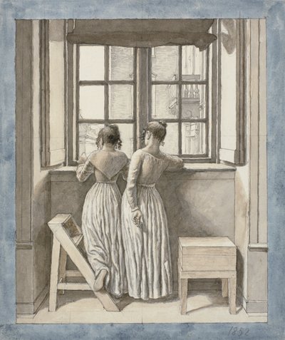 U okna v umělcově ateliéru od Christoffer Wilhelm Eckersberg
