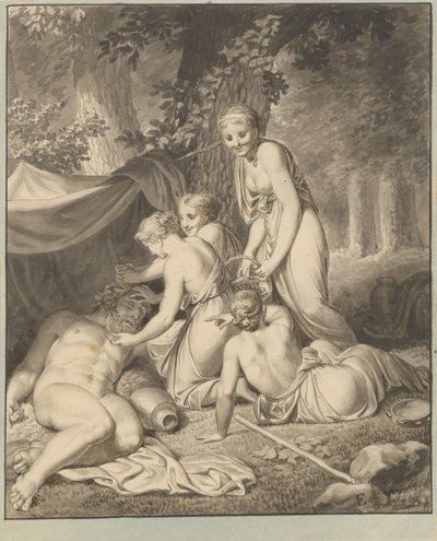 Spící Silen je probuzen Bacchantinderem od Christoffer Wilhelm Eckersberg
