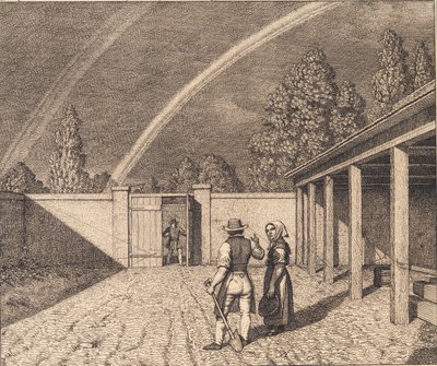 Dvojitá duha. Ilustrace pro "Lineární perspektiva", Deska V od Christoffer Wilhelm Eckersberg