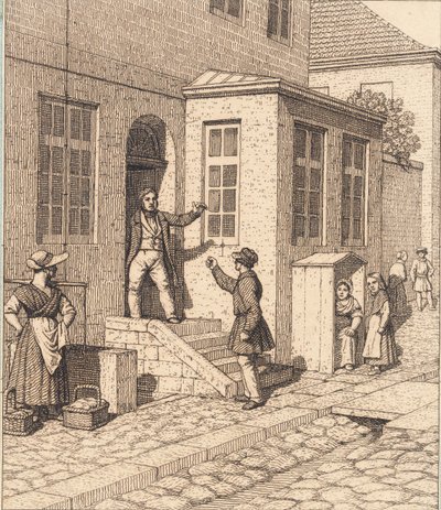 Pouliční scéna. Ilustrace pro "Lineární perspektiva", Deska VII od Christoffer Wilhelm Eckersberg