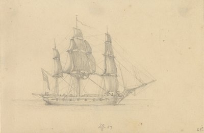 Korveta. od Christoffer Wilhelm Eckersberg