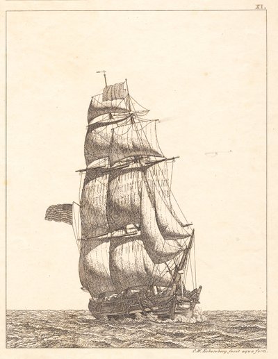 Severoamerická briga od Christoffer Wilhelm Eckersberg