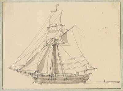 Šalupa pod plachtou. od Christoffer Wilhelm Eckersberg