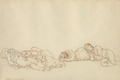Čtyři spící Pařížané od Christoffer Wilhelm Eckersberg