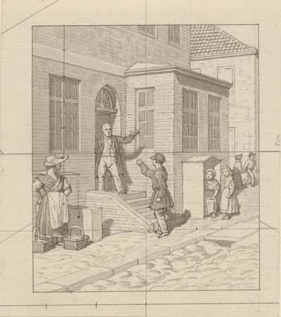 Lineární perspektiva, aplikovaná na umění malby - Deska VII, 2 - Argument na schodech ulice. od Christoffer Wilhelm Eckersberg