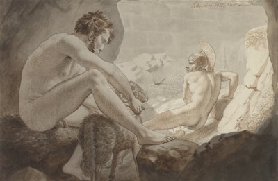 Odysseus prchá před Polyfémem od Christoffer Wilhelm Eckersberg