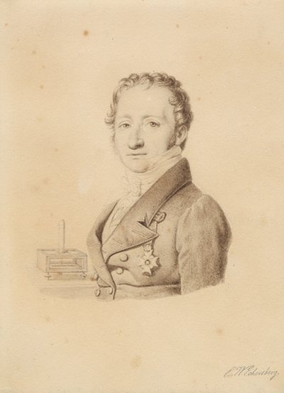 Portrét norského fyzika Christoffera Hansteena. Busta image en face tv. od Christoffer Wilhelm Eckersberg
