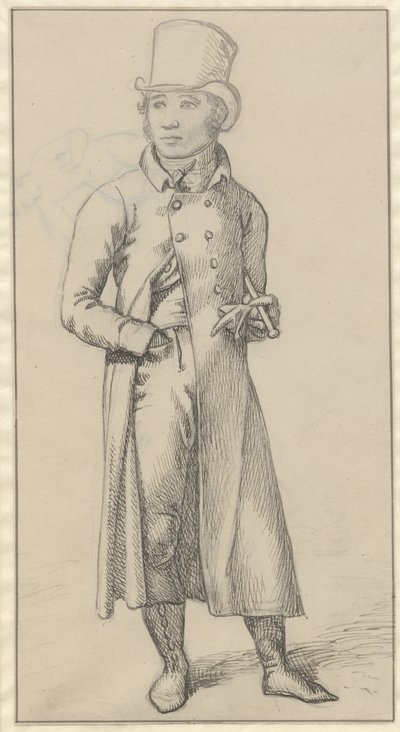 Portrét stojícího muže s holí pod levou paží od Christoffer Wilhelm Eckersberg