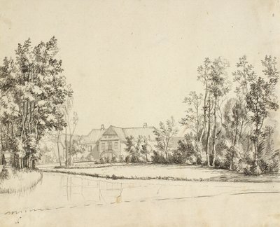 Sanderumgaard při pohledu ze zahrady od Christoffer Wilhelm Eckersberg