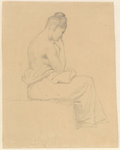 Sedící modelka při pohledu zezadu. od Christoffer Wilhelm Eckersberg
