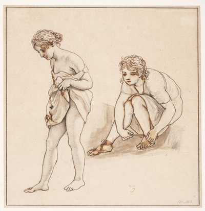 Dvě studie polonahé ženy od Christoffer Wilhelm Eckersberg