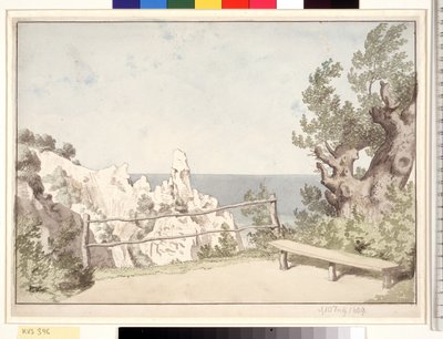 Pohled z Møns Klint na Sommerspiret od Christoffer Wilhelm Eckersberg
