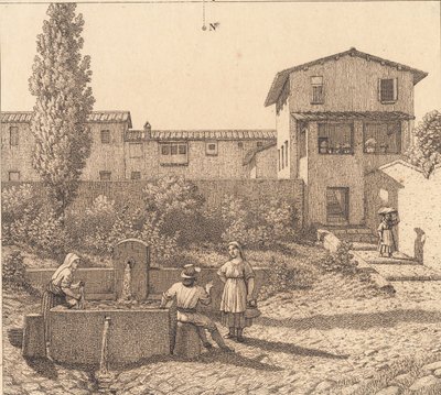 Pohled na italskou vesnici od Christoffer Wilhelm Eckersberg