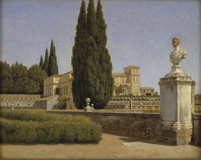 Pohled na zahrady Villa Albani. Řím od Christoffer Wilhelm Eckersberg
