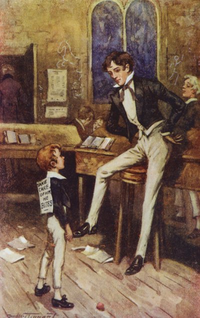 Ilustrace k Davidu Copperfieldovi od Charlese Dickense (barevná litografie) od C. Dudley (after) Tennant