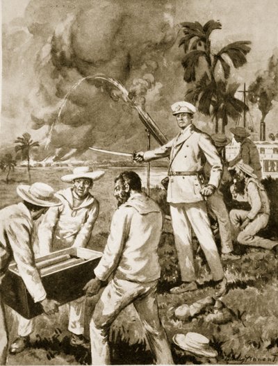 The Rocket Detachment at Atbara (litho) od C. Dudley Tennant