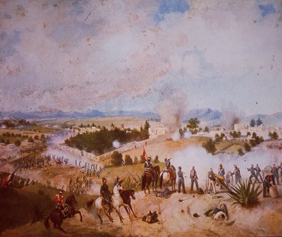 Mexicko-americká válka (1846-48), bitva u Molino del Rey, američtí vojáci útočící od C. Escalante