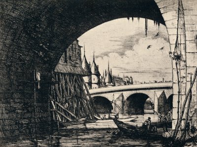 Oblouk Pont Notre-Dame, 1915 od C. H. Meryon