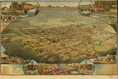 Pohled z ptačí perspektivy na Phoenix, Maricopa Co., Arizona. od C. J.; Byrnes Dyer