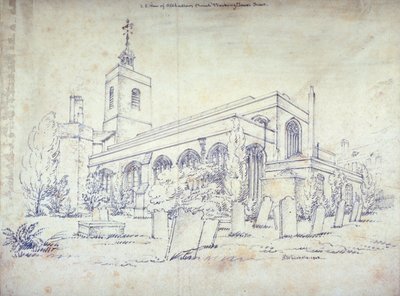 Kostel All Hallows-by-the-Tower, Londýn, 1803 od C John M Whichelo