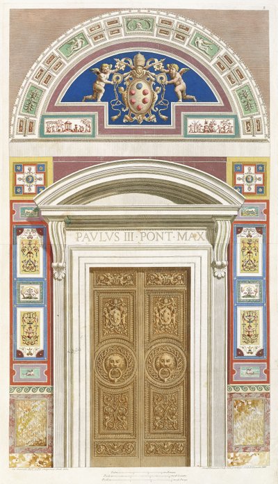 Dveře do Raphael Loggia ve Vatikánu, 1772 od C. Savorelli