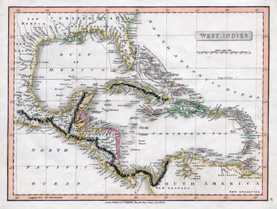 Mapa Západní Indie, 1808. od C Smith