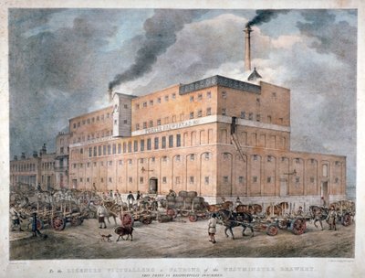 Westminster Ale a Porter Brewery na Horseferry Road, Londýn, c1840. od C Warren