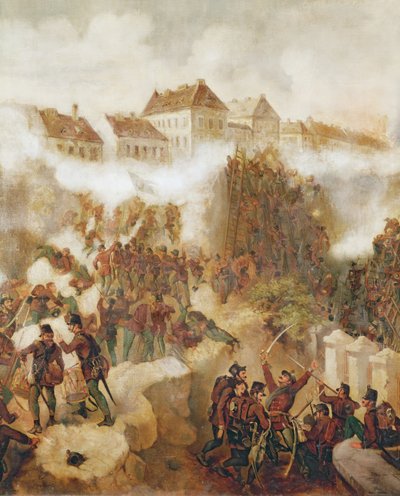 Dobytí pevnosti Buda maďarskými povstalci 21. května 1849 od C. Wemik