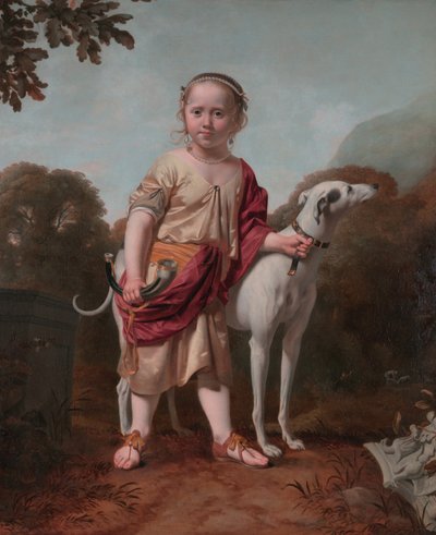 Portrét dívky jako lovkyně, Caesar van Everdingen od Caesar van Everdingen
