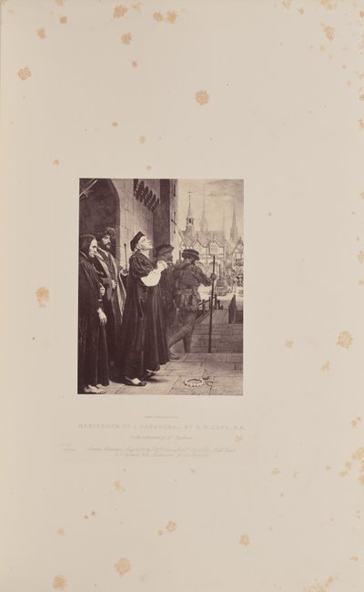 Mučednická smrt L. Saunderse, autor: C.W. Cope, R.A. od Caldesi and Montecchi