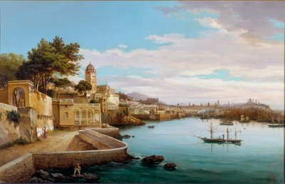 Pohled na přístav Genes (Pohled na přístav Janov, Itálie) Malba od Cambiasa (19. století) Genes, Galleria d